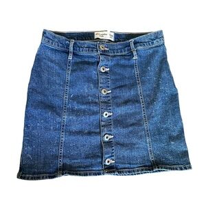 Abercrombie Kids Cotton Denim Button-Front Skirt